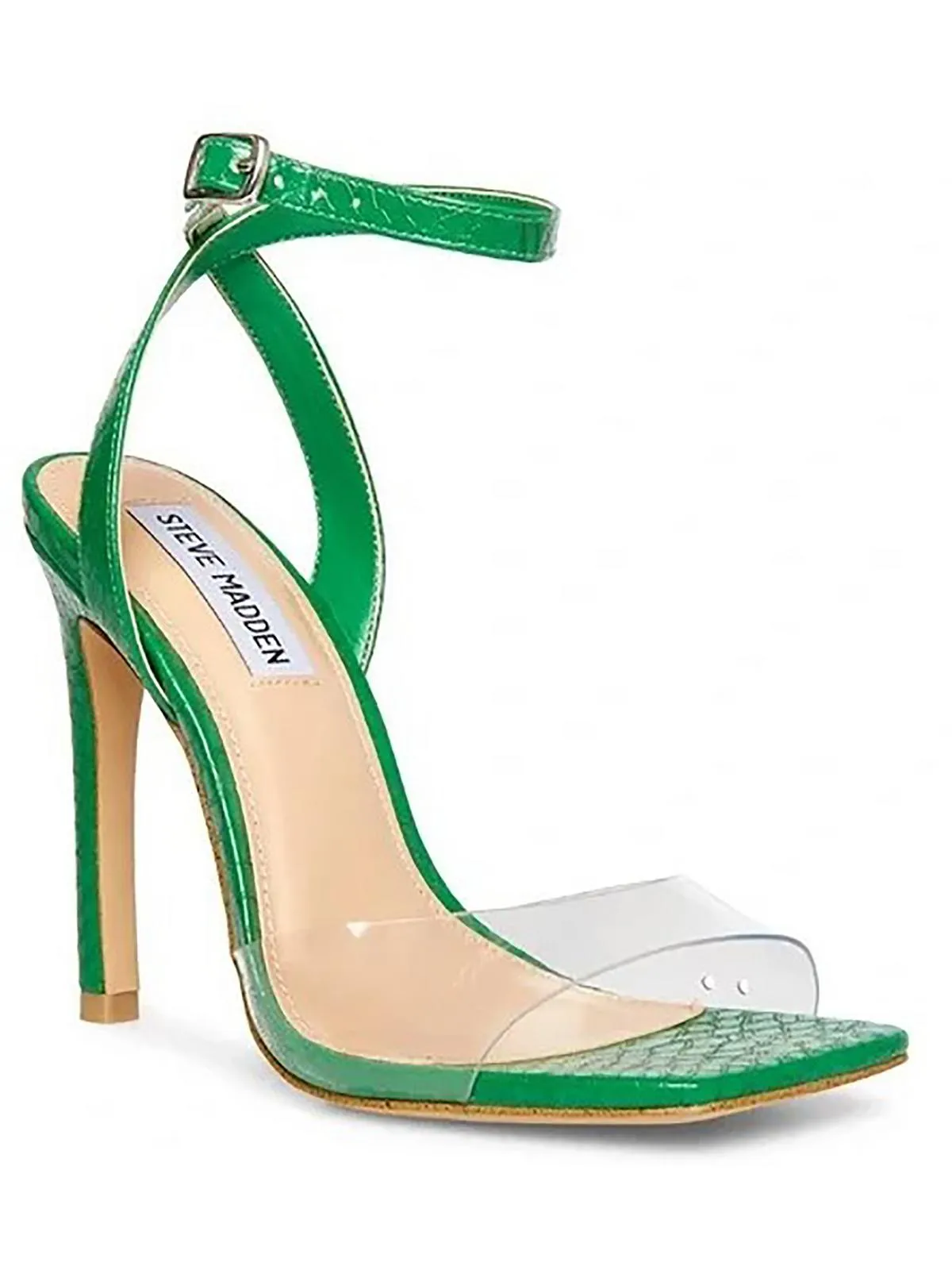 Jessenia Womens Leather Open Toe Heels