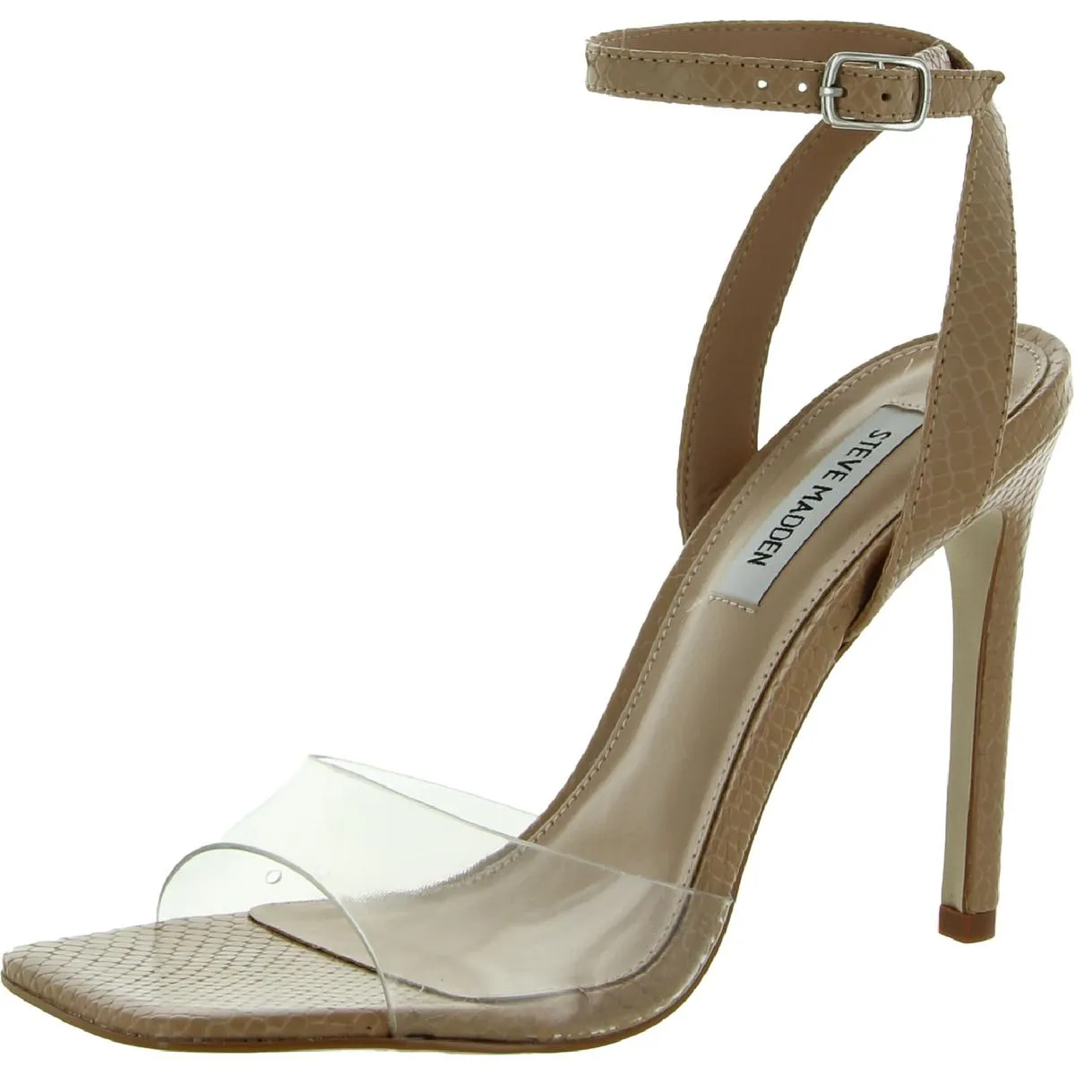 Jessenia Womens Leather Open Toe Heels