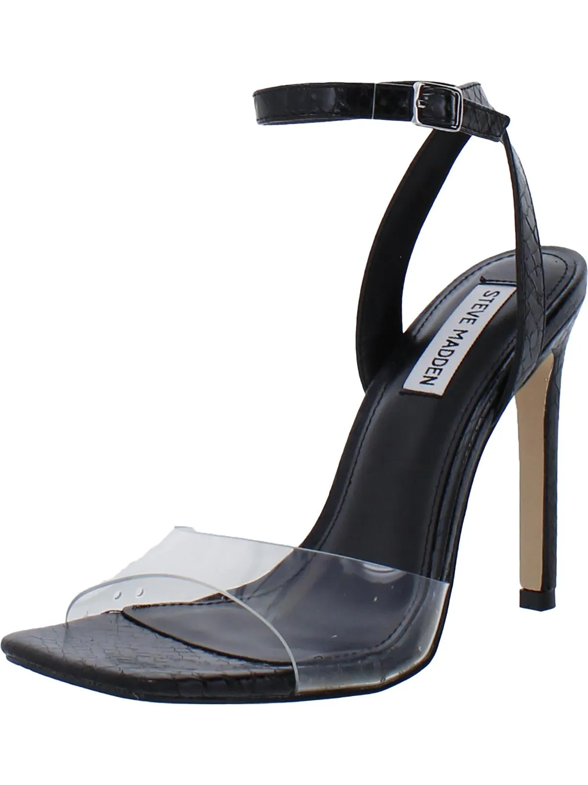 Jessenia Womens Leather Open Toe Heels