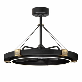 Jewel LED Fandelight Black / Gold compact electric fans for small spaces