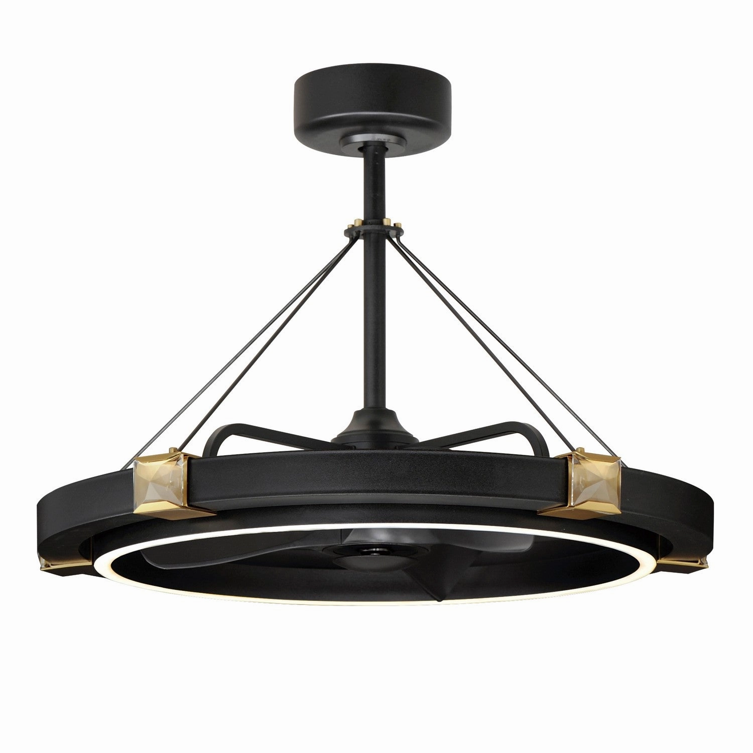 Jewel LED Fandelight Black / Gold compact electric fans for small spaces