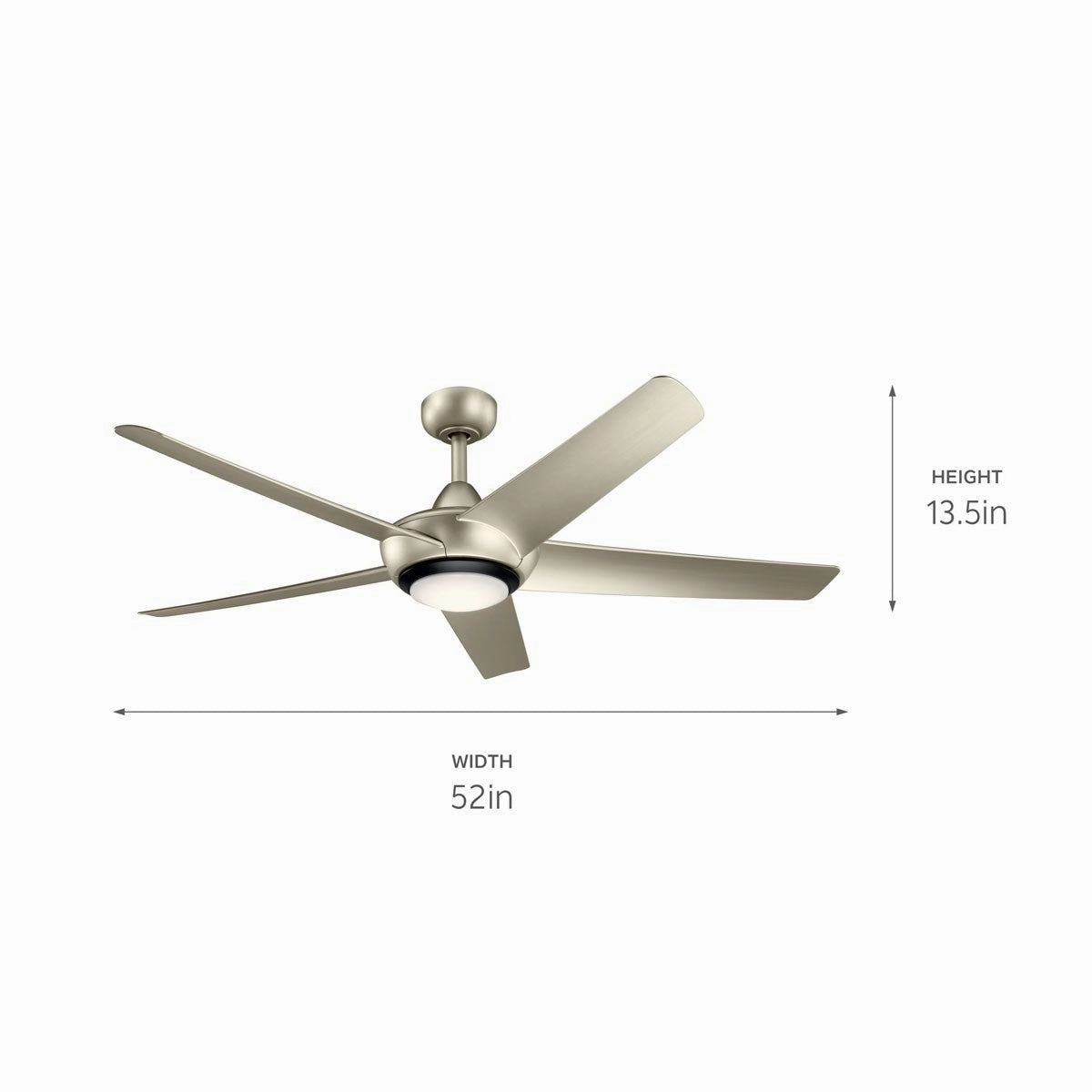 Kapono 52"Ceiling Fan Brushed Nickel