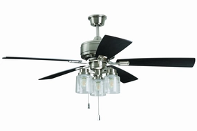 Kate 52" Ceiling Fan Brushed Polished Nickel adjustable fans for targeted cooling