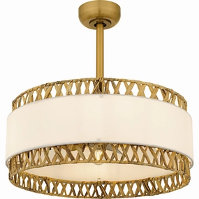 Kate Four Light Fan Light Brushed Gold best small fans for home and travel