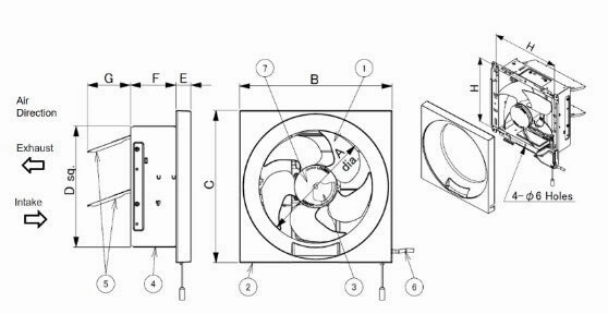 KDK 20RGA Wall Mount Ventilating Fan Propeller