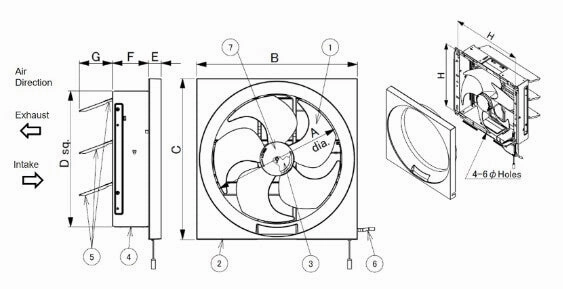 KDK 30RGA Wall Mount Ventilating Fan 30cm