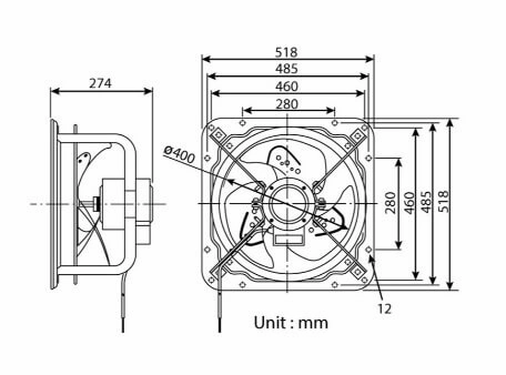KDK 50GSC Industrial Ventilating Fan (High Pressure) 50cm