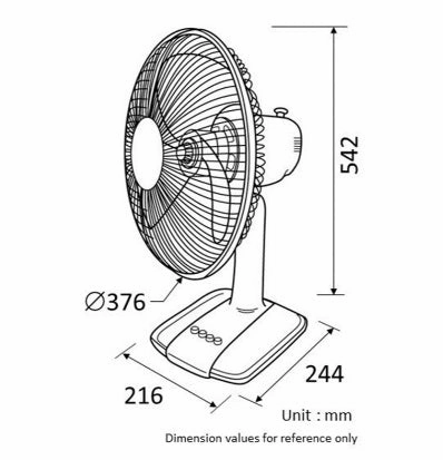 KDK A30AS 12" (30cm) Table Fan (Pre-order)- Silver Blue / Silver Gray