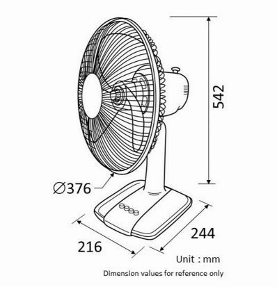 KDK A40AS 40cm Table Fan (Pre-Order)- Silver Blue / Silver Gray