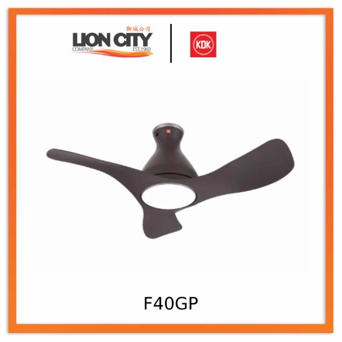 KDK F40GP Brown/White 40" DC Ceiling Fan with Remote & Wi-Fi Mobile App Control standard all-purpose electric cooling fans