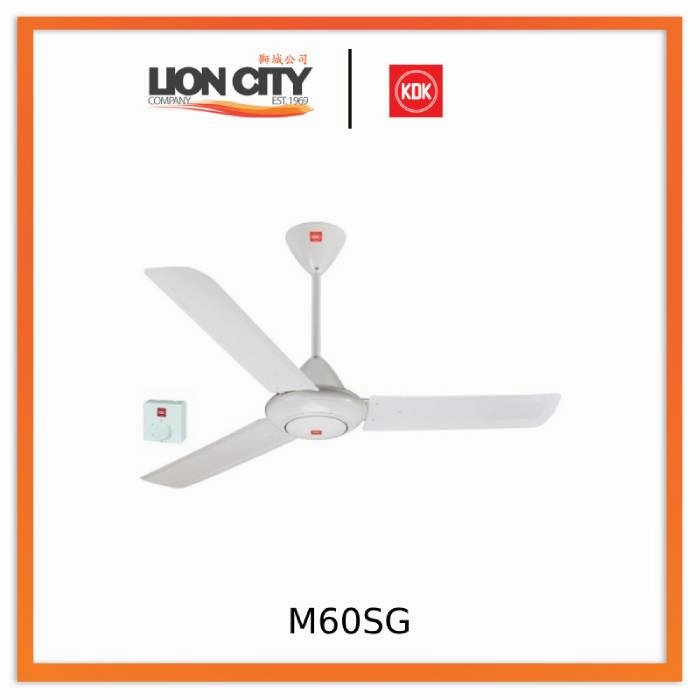 KDK M60SG White/Black 3 Blade Ceiling Fan 150cm standard all-purpose electric cooling fans