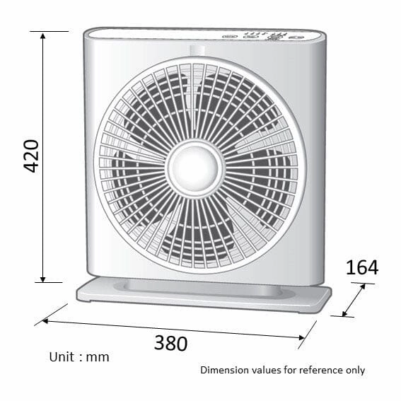 KDK ST30H Lavender/Grey 30cm Box Fan with Stand