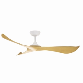 Keanu 56" Ceiling Fan Matte White / Teak outdoor exterior fans for patio cooling