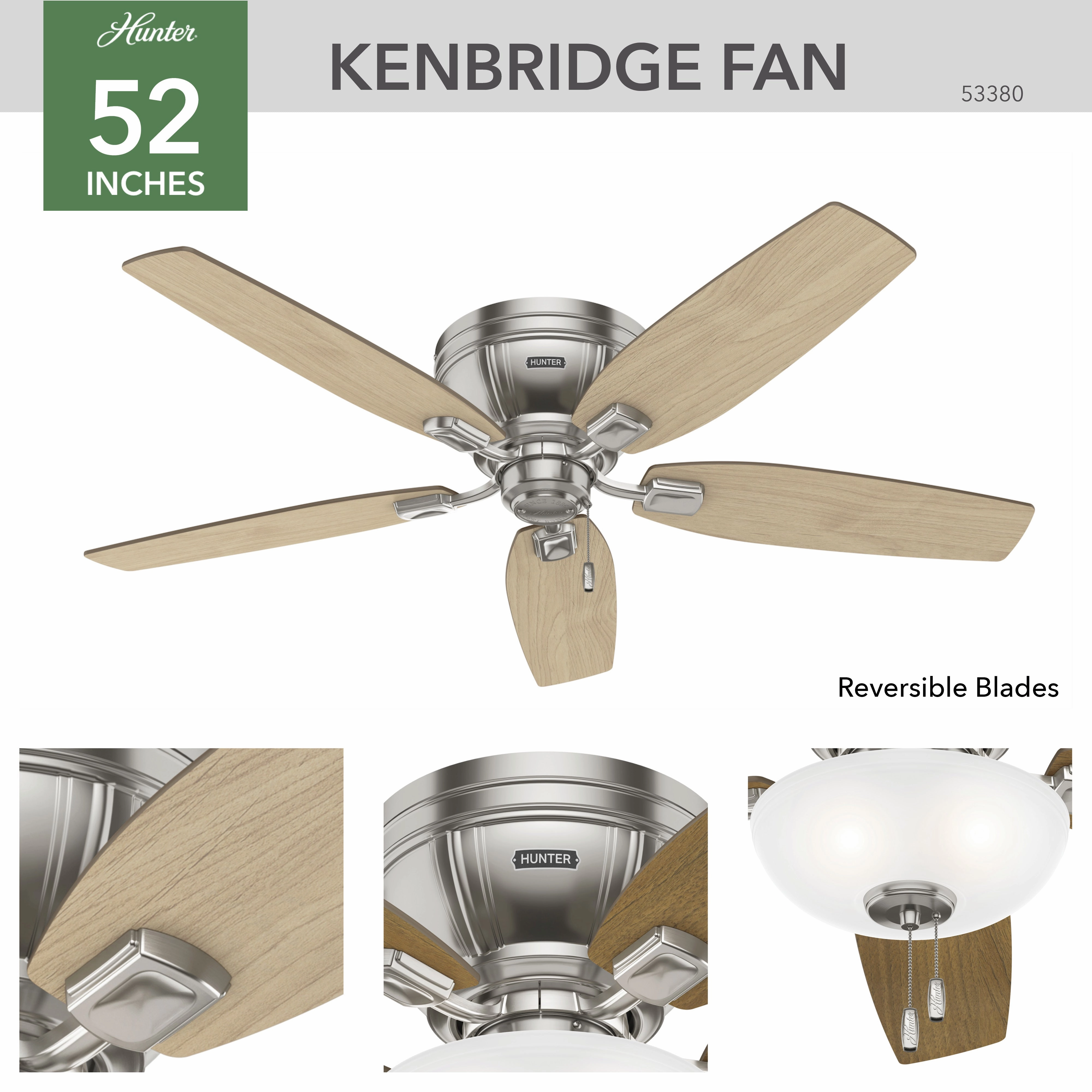 Kenbridge 52"Ceiling Fan Brushed Nickel