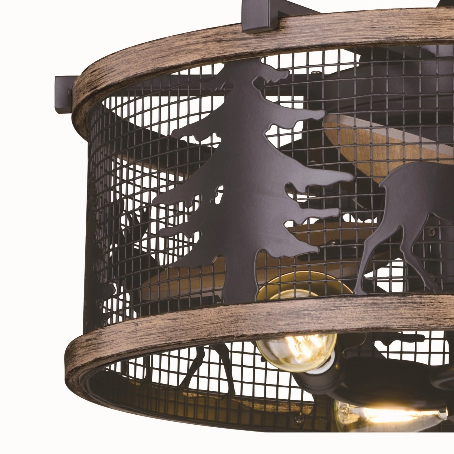 Kodiak 21"Ceiling Fan Black and Burnished Teak