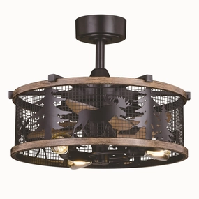 Kodiak 21"Ceiling Fan Black and Burnished Teak best small fans for home and travel