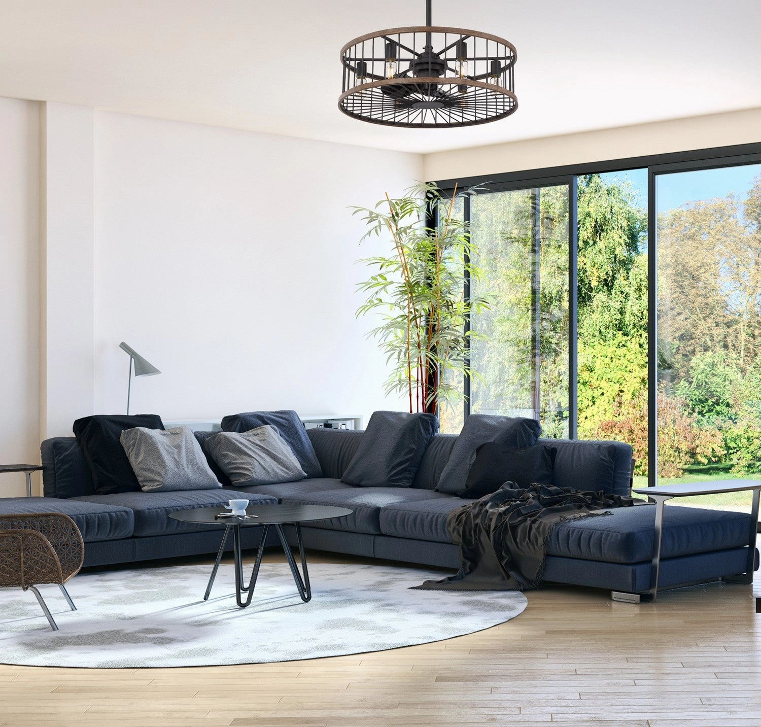 Kona Six Light Fan D'lier Sapele