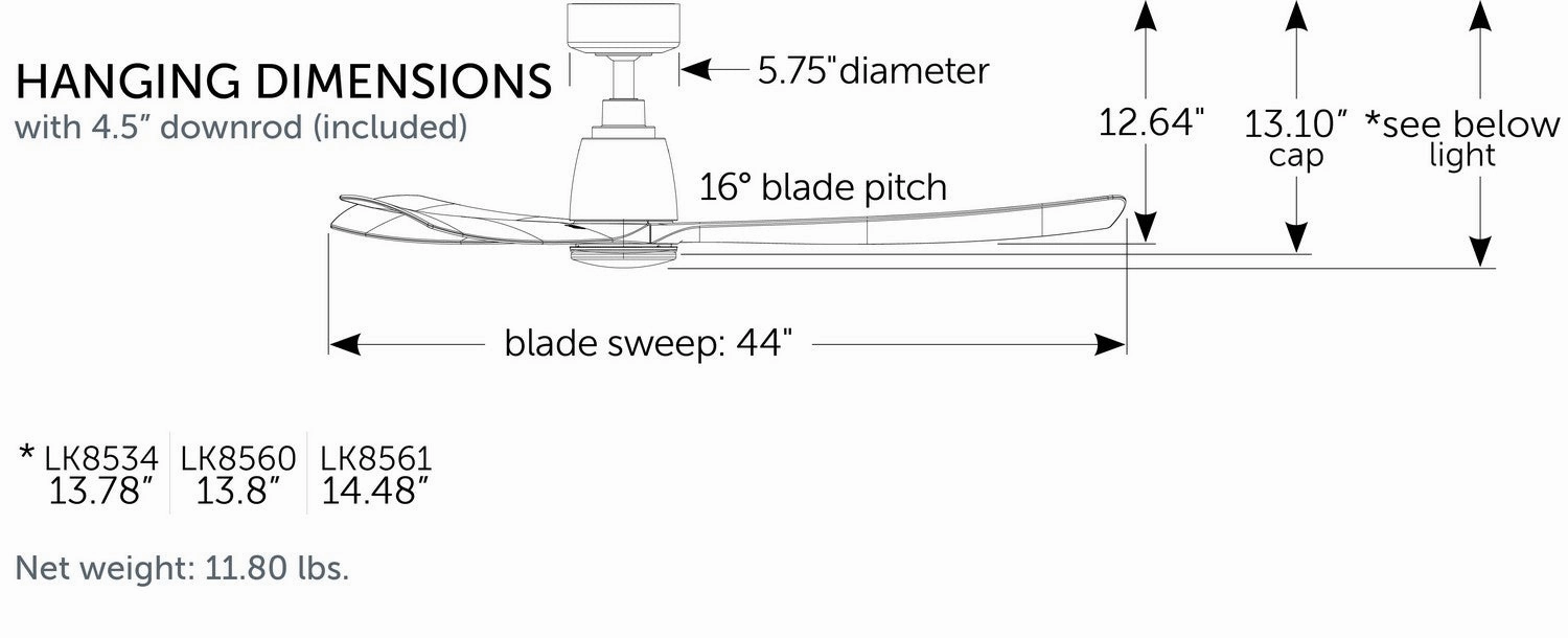 Kute 44 44"Ceiling Fan Matte Greige