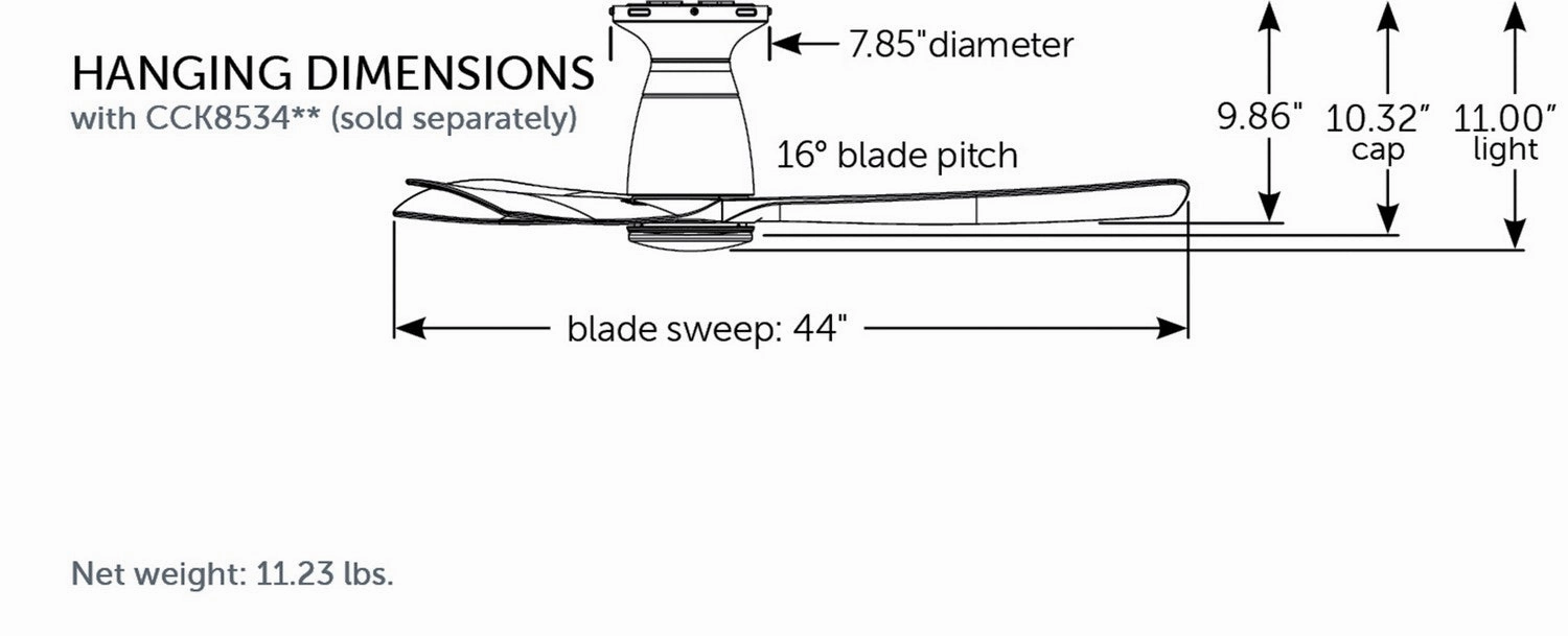 Kute 44 44"Ceiling Fan Matte Greige