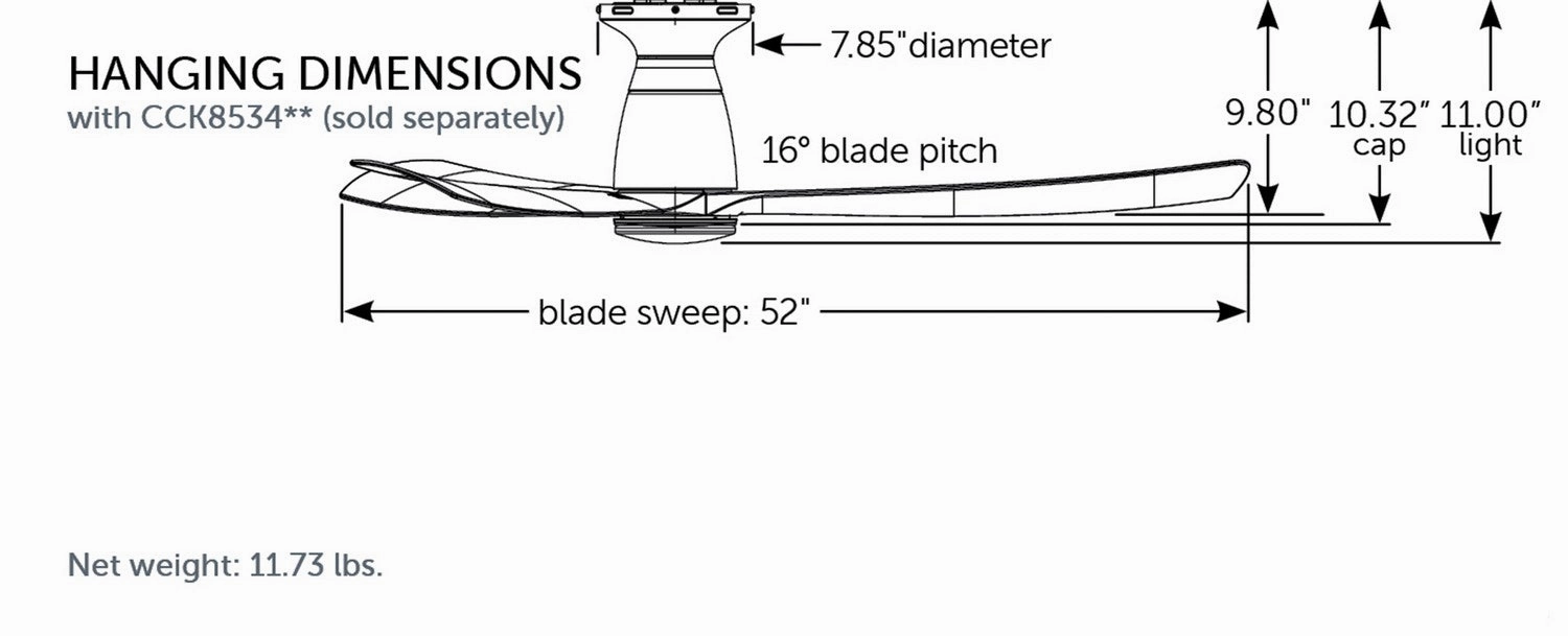 Kute 52 52"Ceiling Fan Black