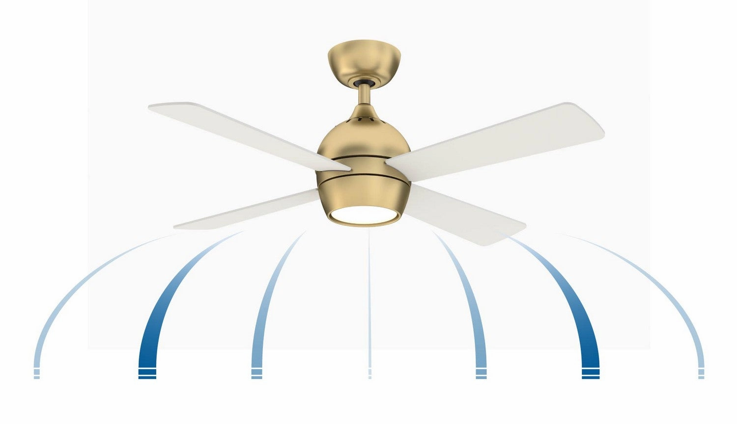 Kwad 44 44"Ceiling Fan Brushed Satin Brass