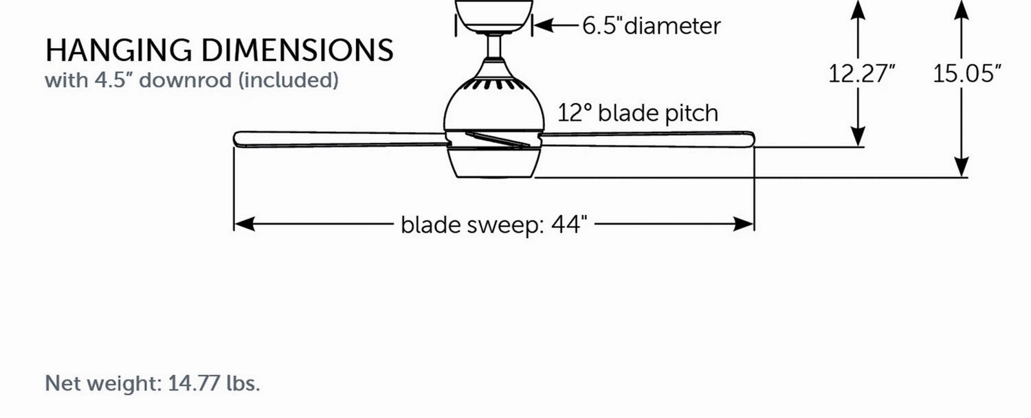Kwad 44 44"Ceiling Fan Matte Greige