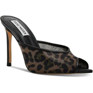LATISHA Womens Animal Print Leather Slide