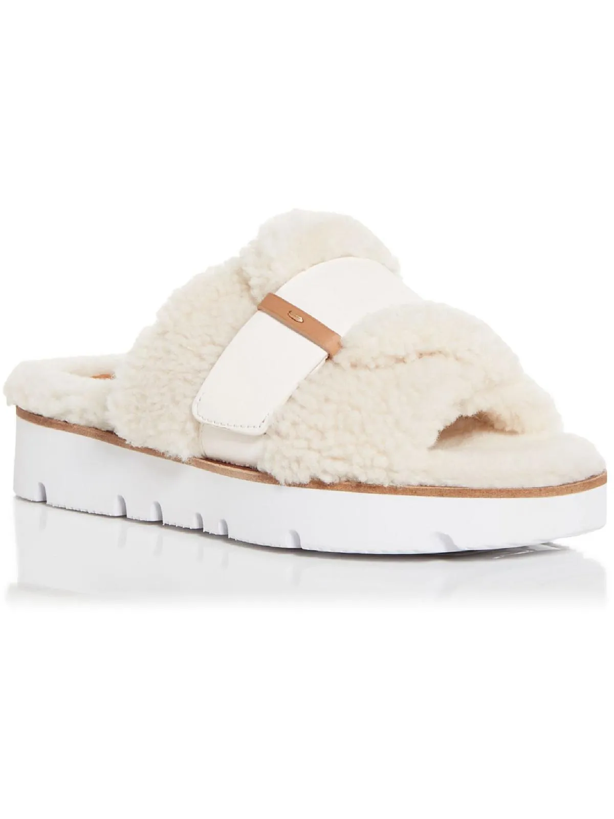 Lavern Womens Leather Slip On Flatform Sandals ecco Shoes