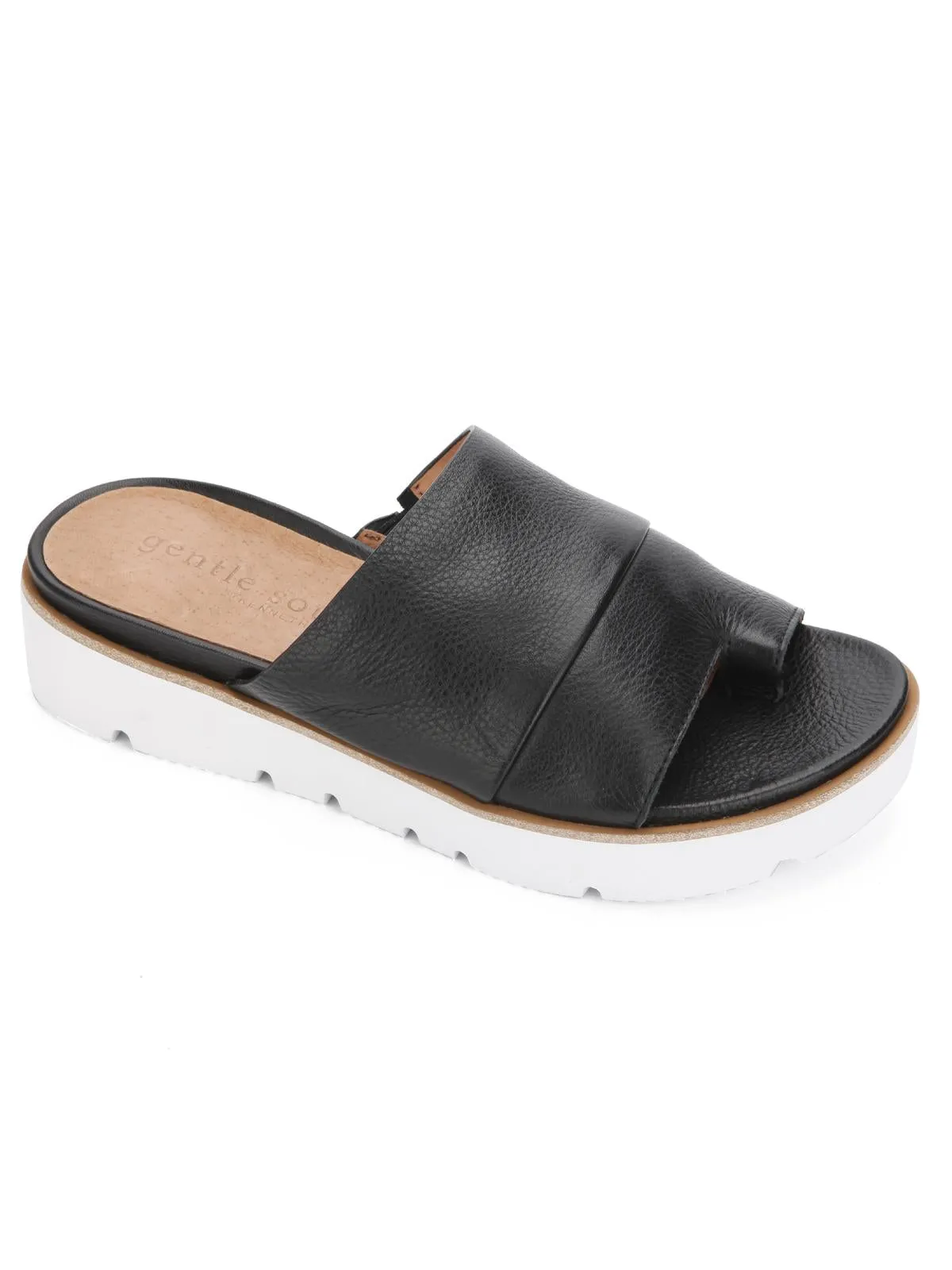 Lavern Womens Leather Slip On Flatform Sandals ecco Shoes