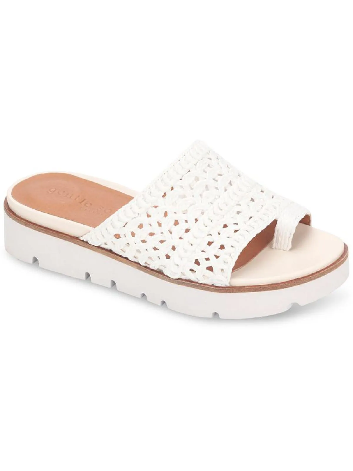 Lavern Womens Leather Slip On Flatform Sandals ecco Shoes