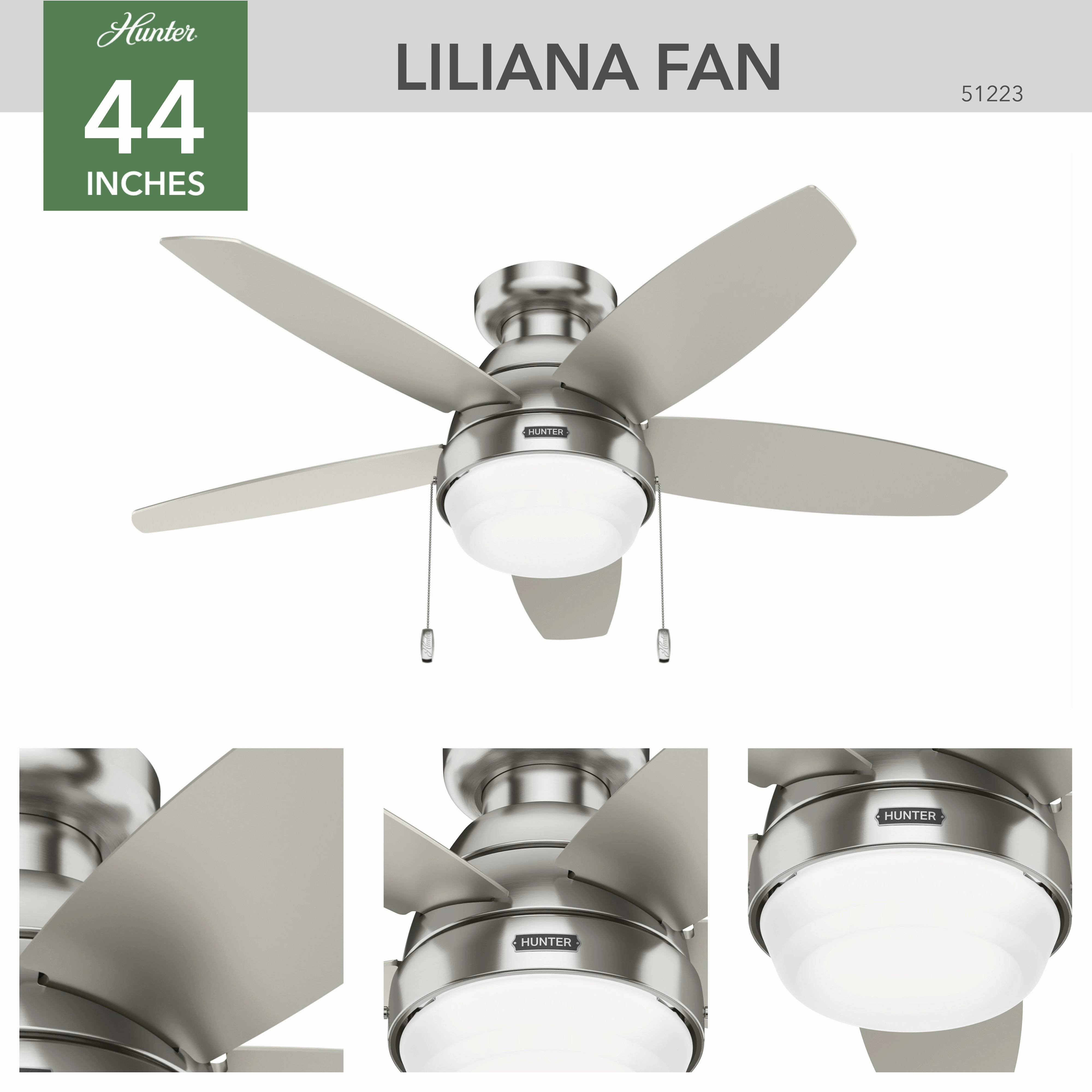 Lilliana 44"Ceiling Fan Brushed Nickel