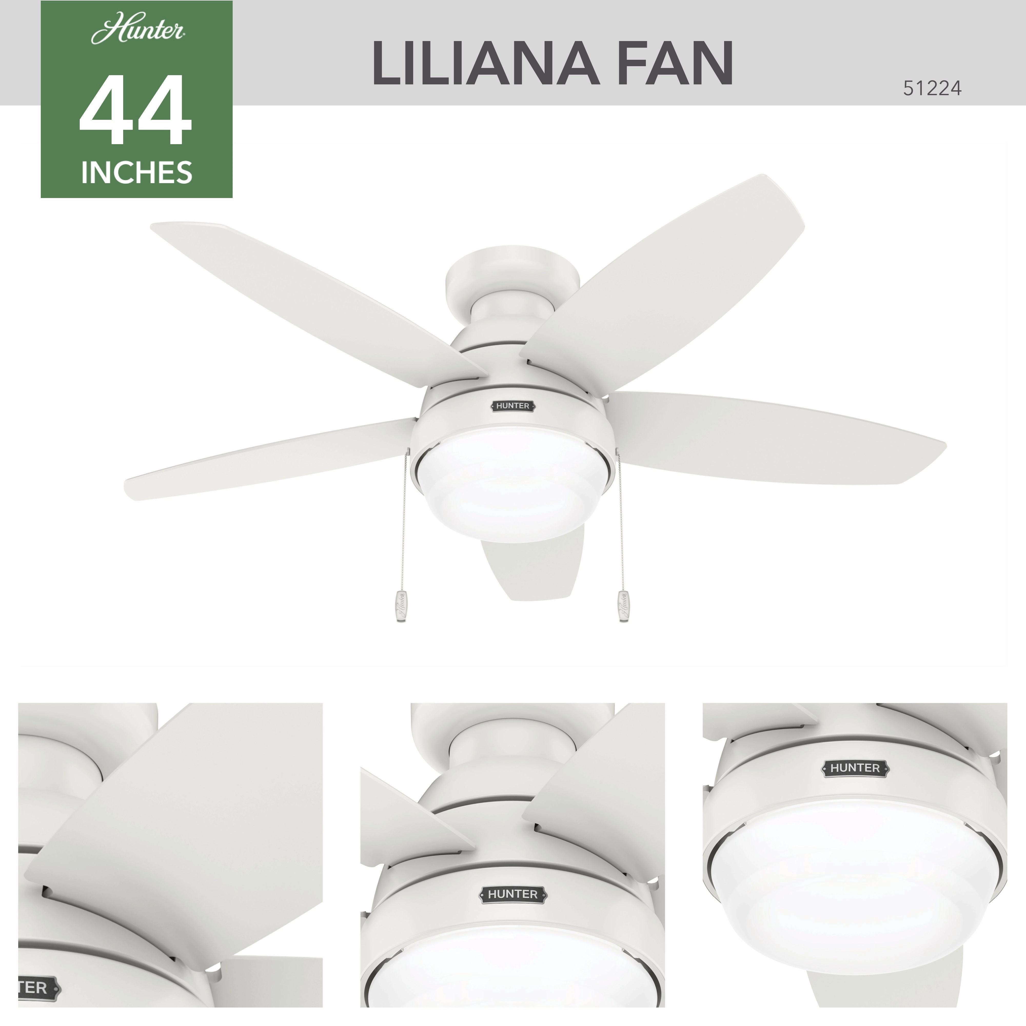 Lilliana 44"Ceiling Fan Fresh White