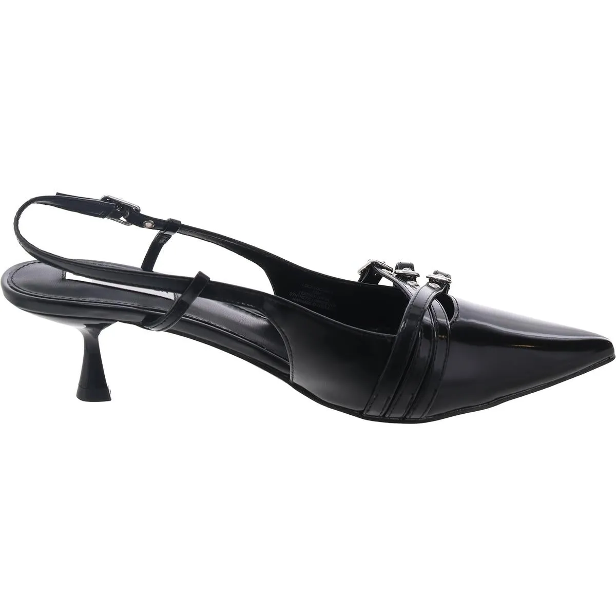 Loca Womens Adjustable Leather Slingback Heels