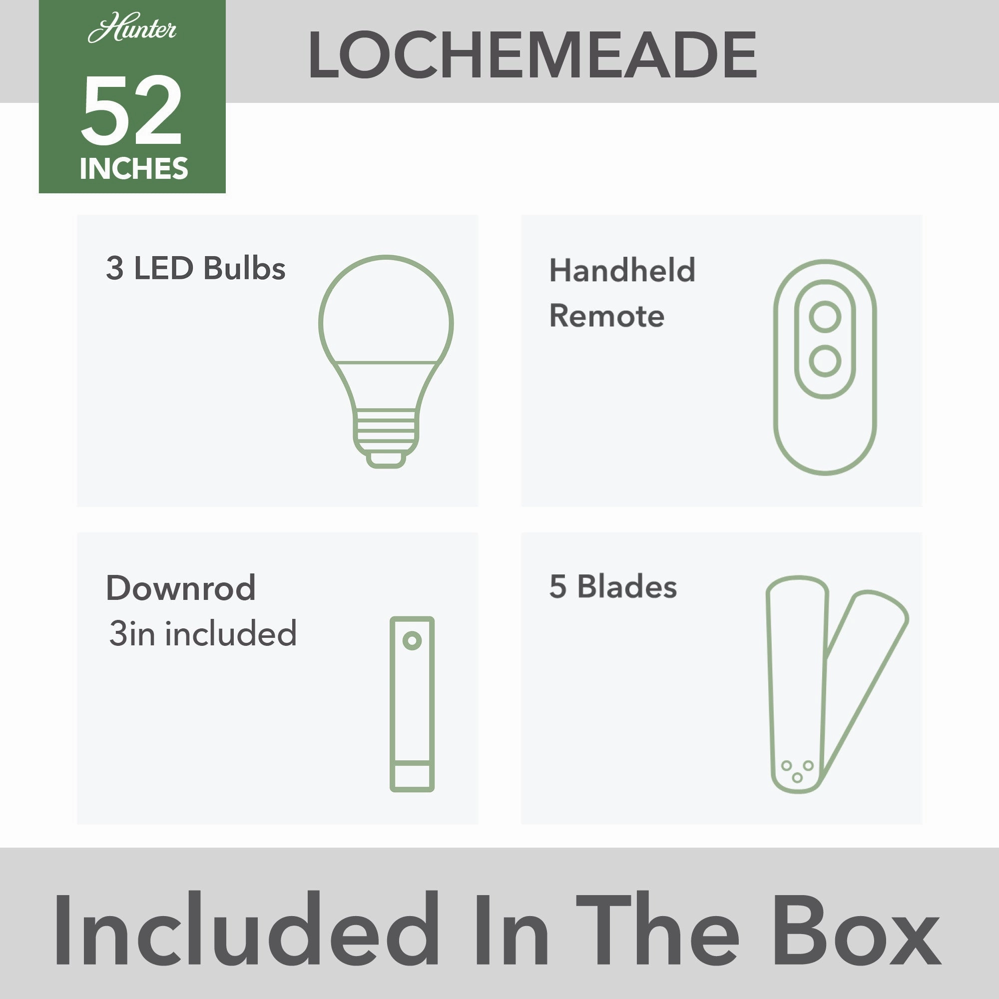 Lochemeade 52"Ceiling Fan Brushed Nickel