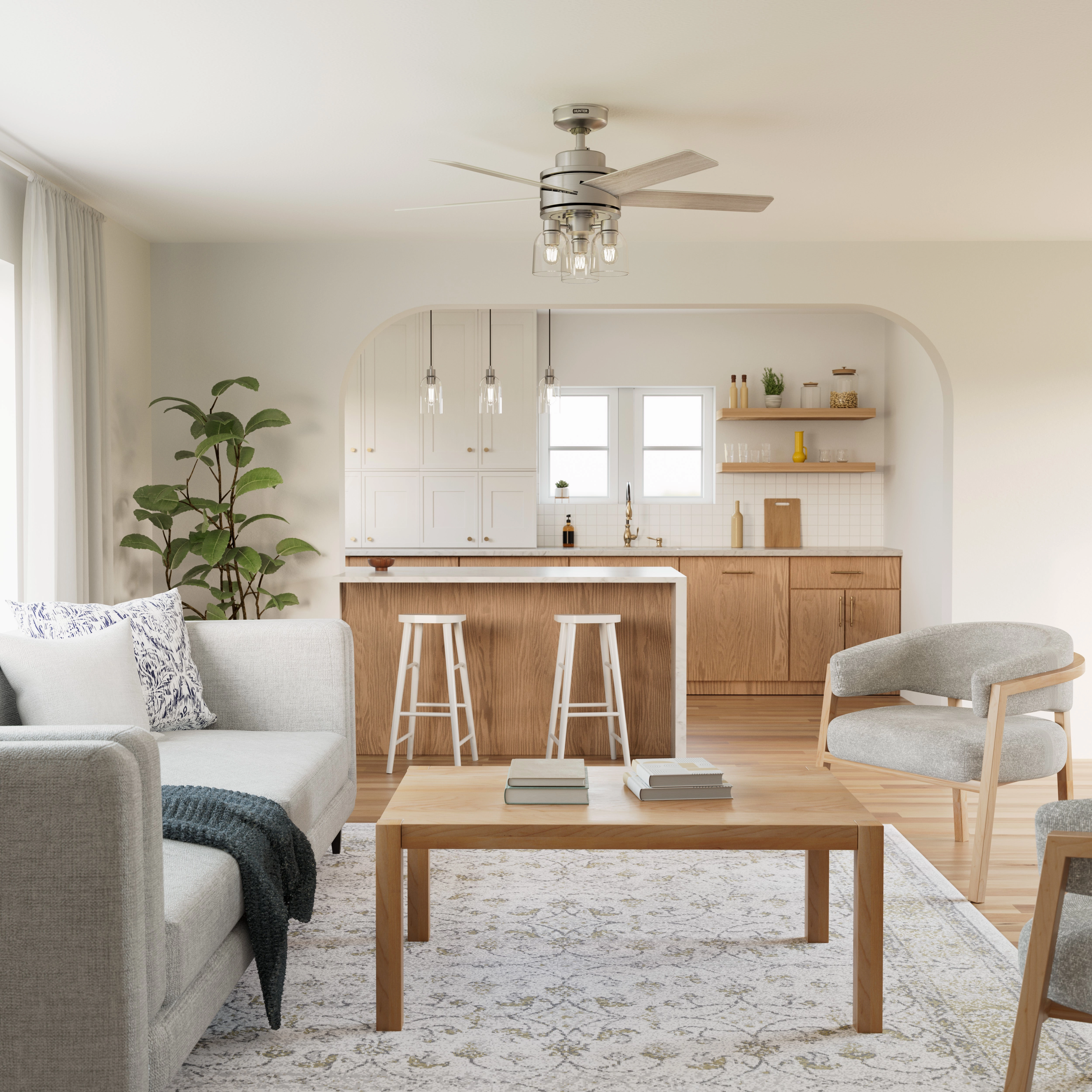 Lochemeade 52"Ceiling Fan Brushed Nickel