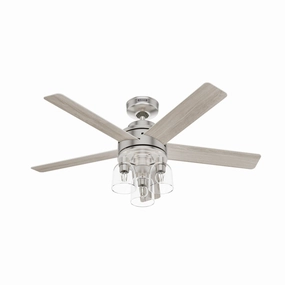 Lochemeade 52"Ceiling Fan Brushed Nickel medium size fans for home ventilation