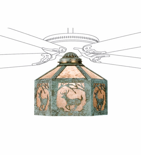 Lone Elk One Light Fan Light Shade compact small fans for bedrooms