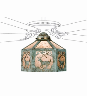 Lone Elk One Light Fan Light Shade compact small fans for bedrooms