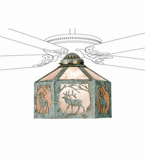 Lone Elk One Light Fan Light Shade compact small fans for bedrooms