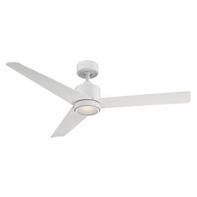 Lotus 54"Ceiling Fan Matte White weatherproof fans for outdoor environments