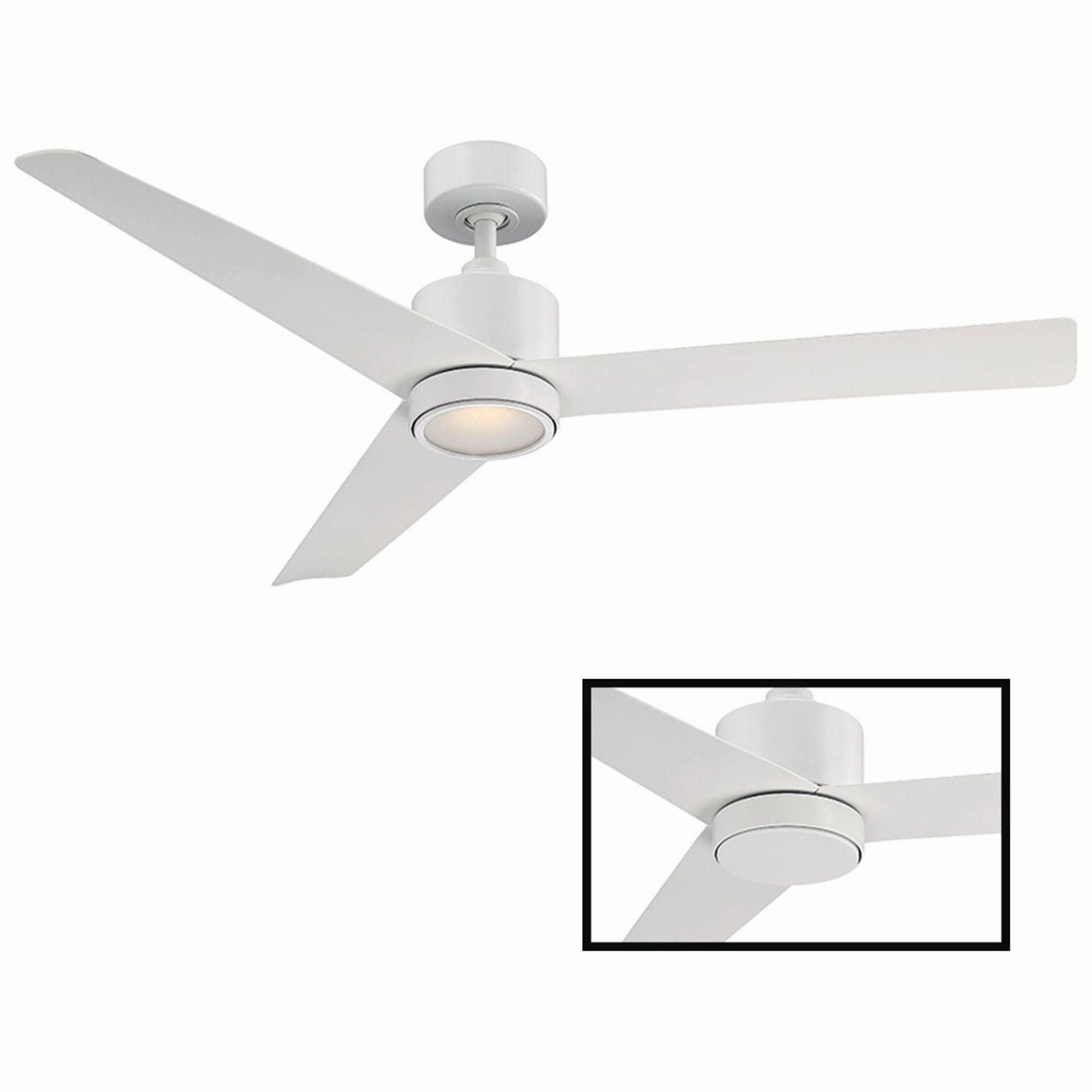 Lotus Indoor/Outdoor 3-Blade 54" Smart Ceiling Fan with LED Light Kit and Remote Control