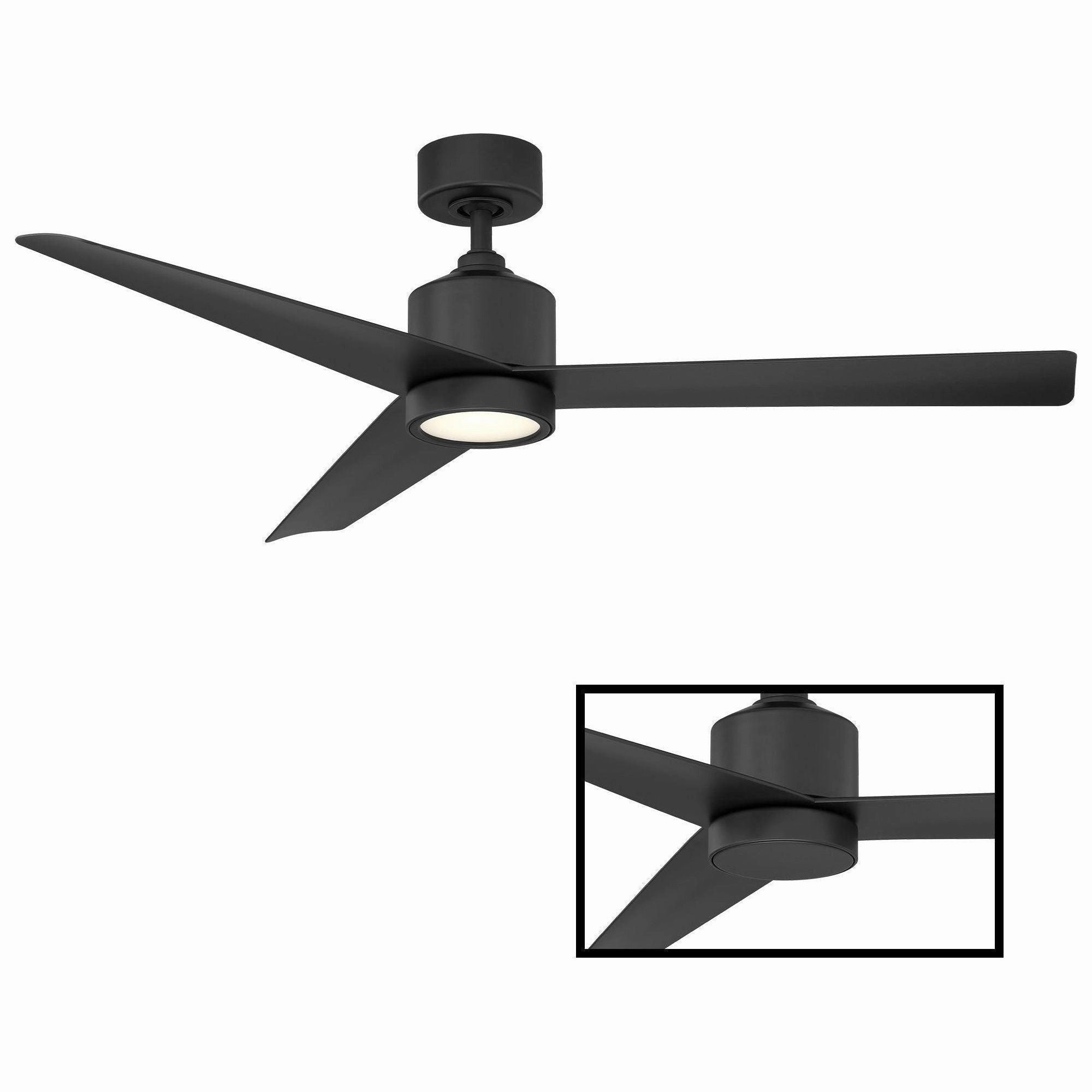 Lotus Indoor/Outdoor 3-Blade 54" Smart Ceiling Fan with LED Light Kit and Remote Control