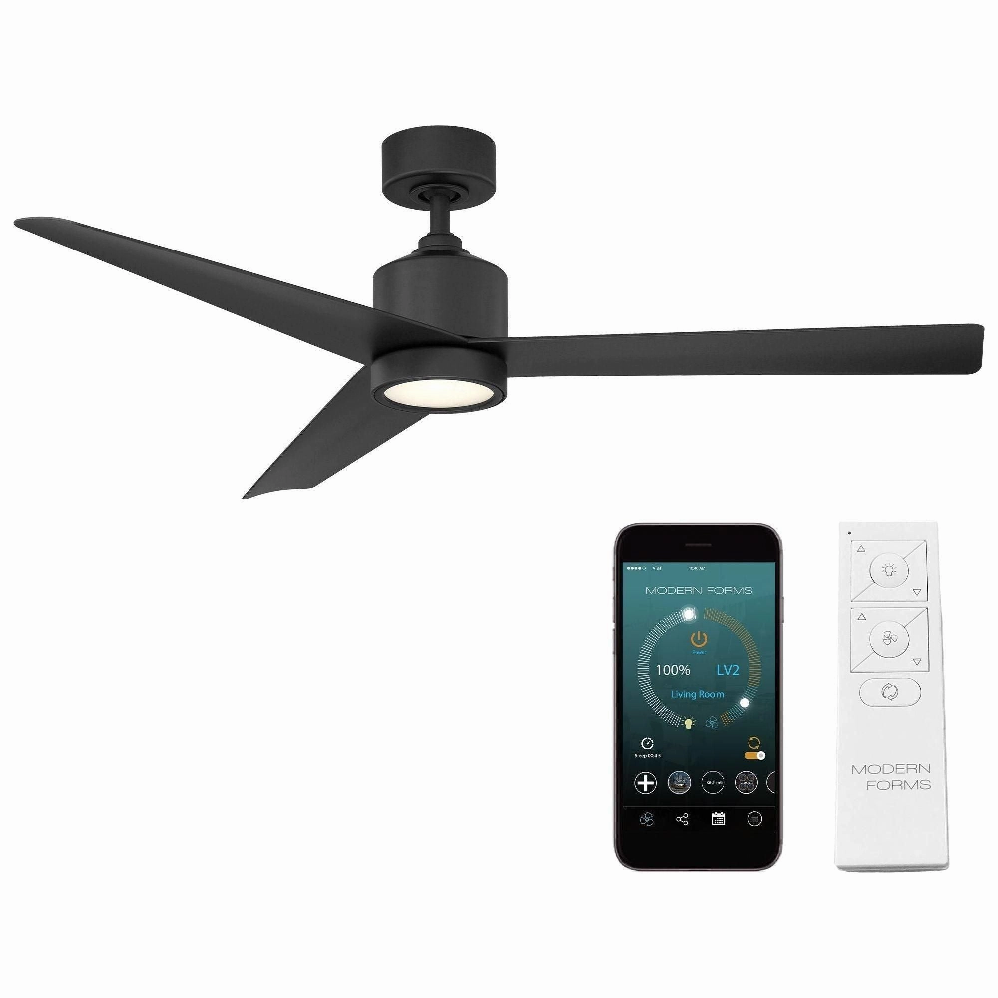 Lotus Indoor/Outdoor 3-Blade 54" Smart Ceiling Fan with LED Light Kit and Remote Control