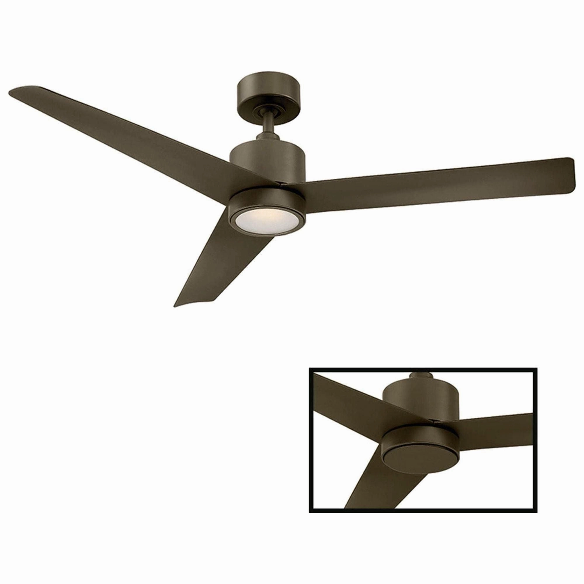 Lotus Indoor/Outdoor 3-Blade 54" Smart Ceiling Fan with LED Light Kit and Remote Control
