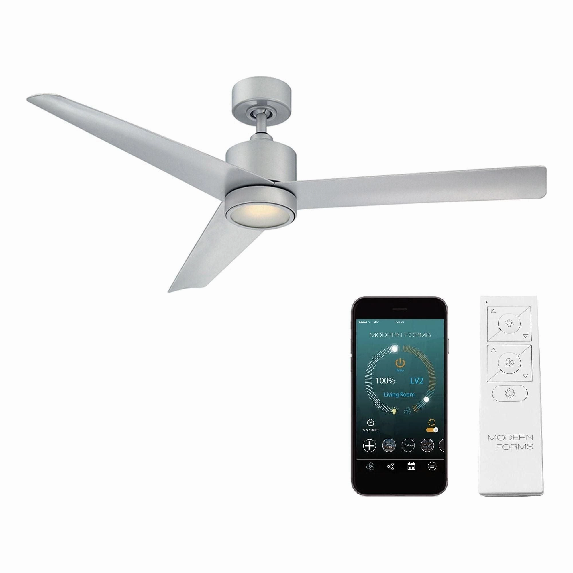 Lotus Indoor/Outdoor 3-Blade 54" Smart Ceiling Fan with LED Light Kit and Remote Control