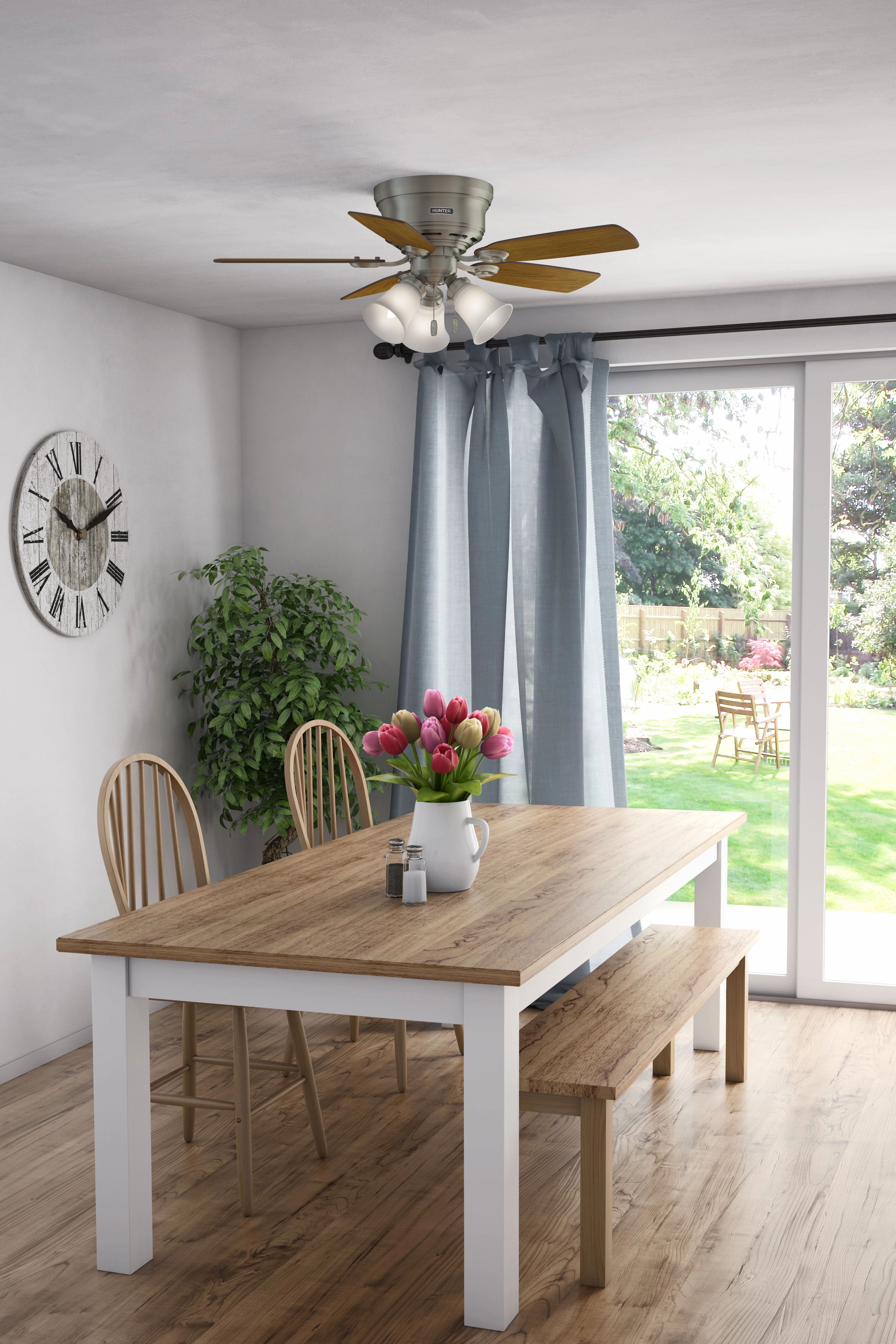 Low Profile 42"Ceiling Fan Antique Pewter