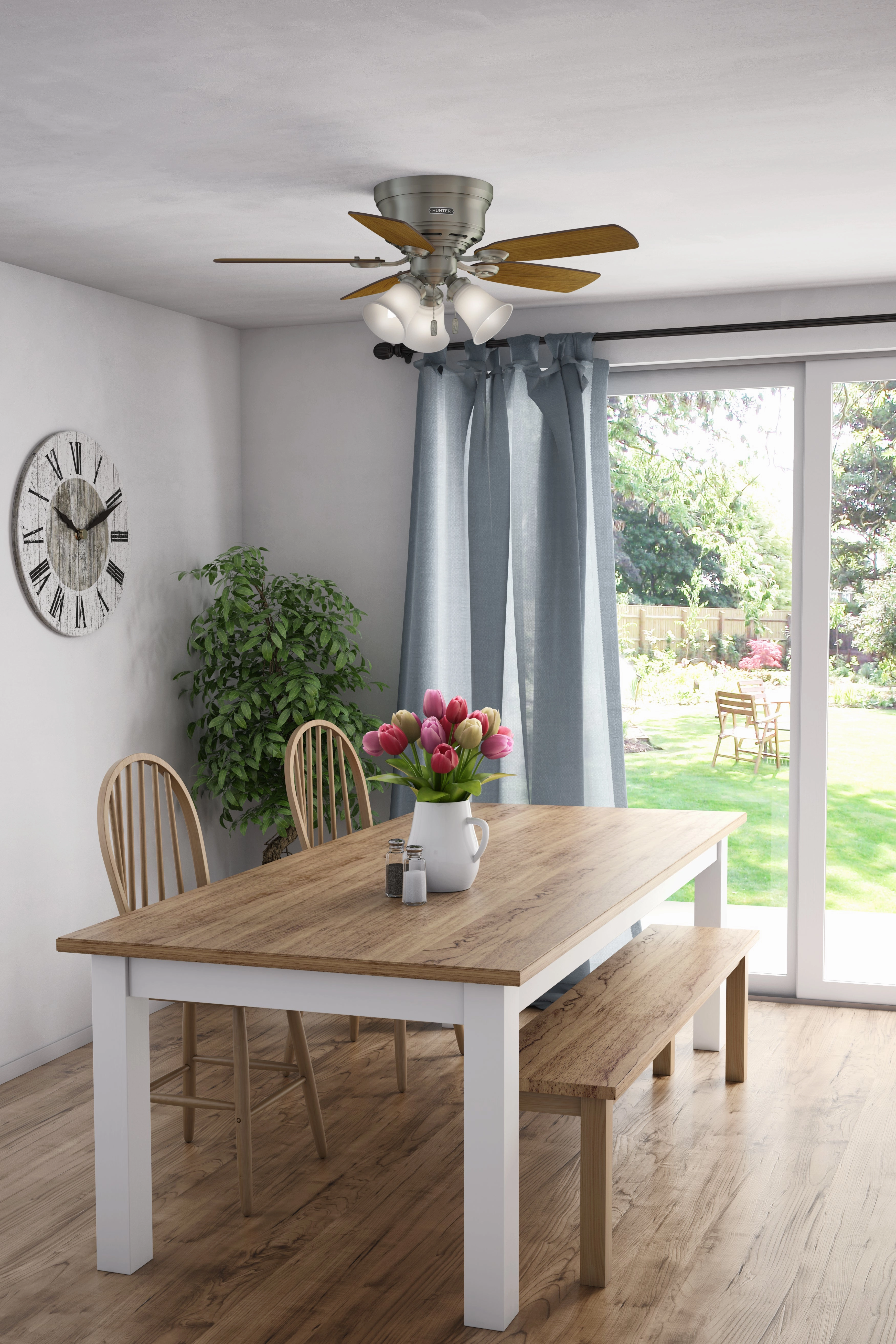 Low Profile 42"Ceiling Fan Antique Pewter