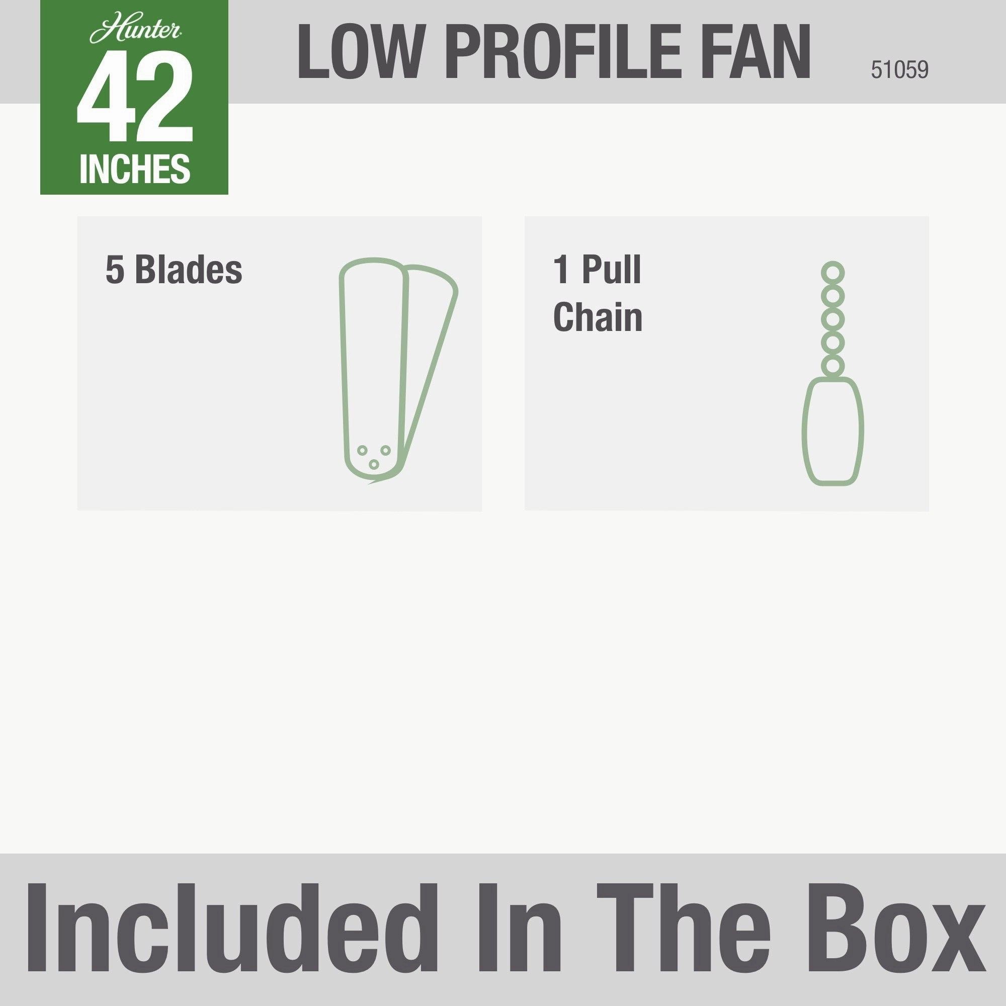 Low Profile 42"Ceiling Fan White