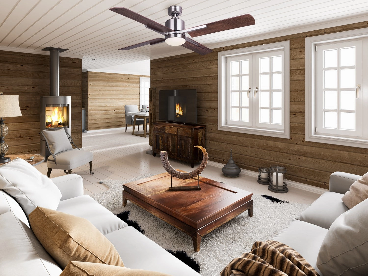 Loxley 52"Ceiling Fan Brushed Nickel