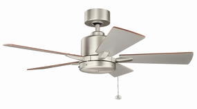 Lucian II 42"Ceiling Fan Brushed Nickel quiet small fans for desk or nightstand